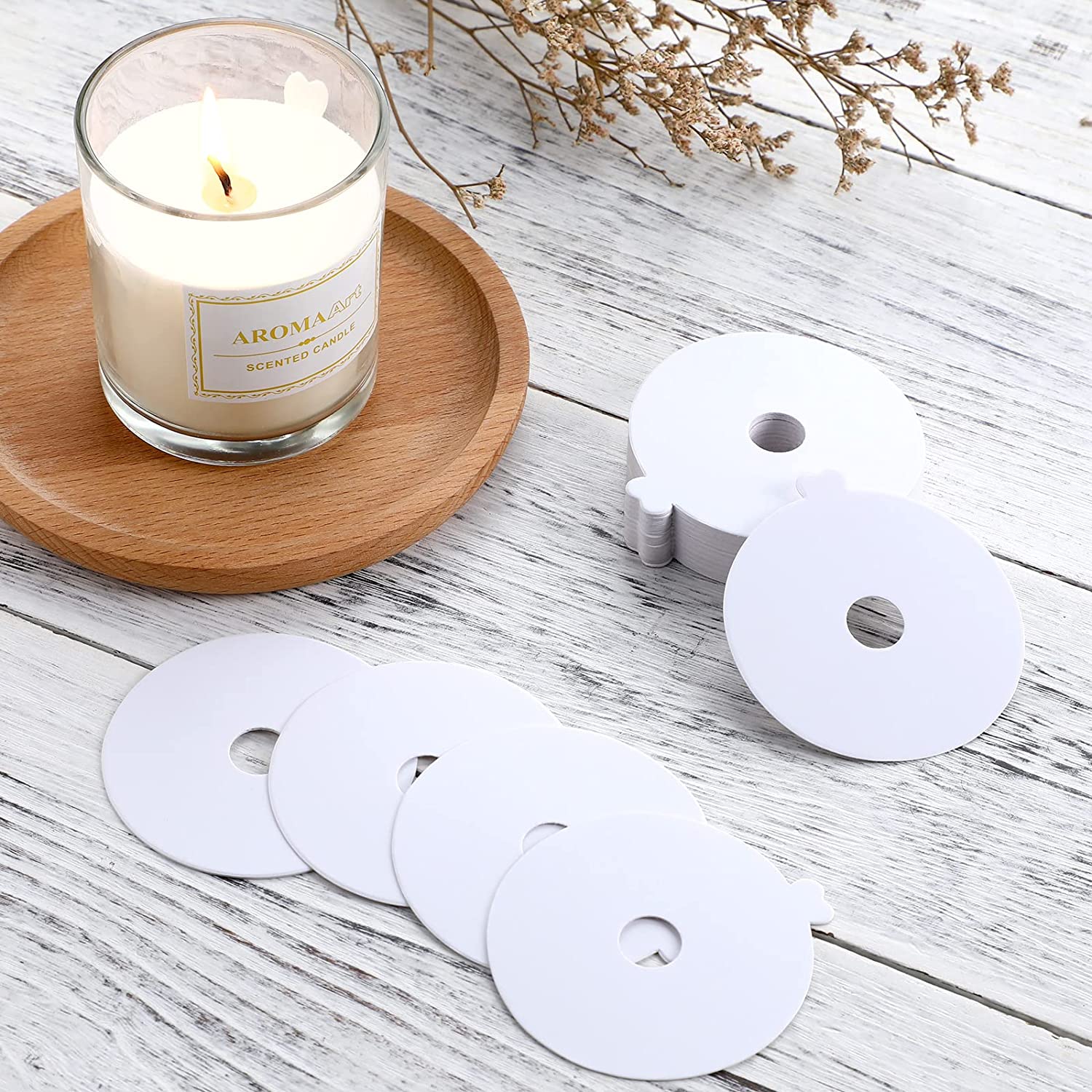 Candle Warning Label - 100 pièces protecteurs de poussière de