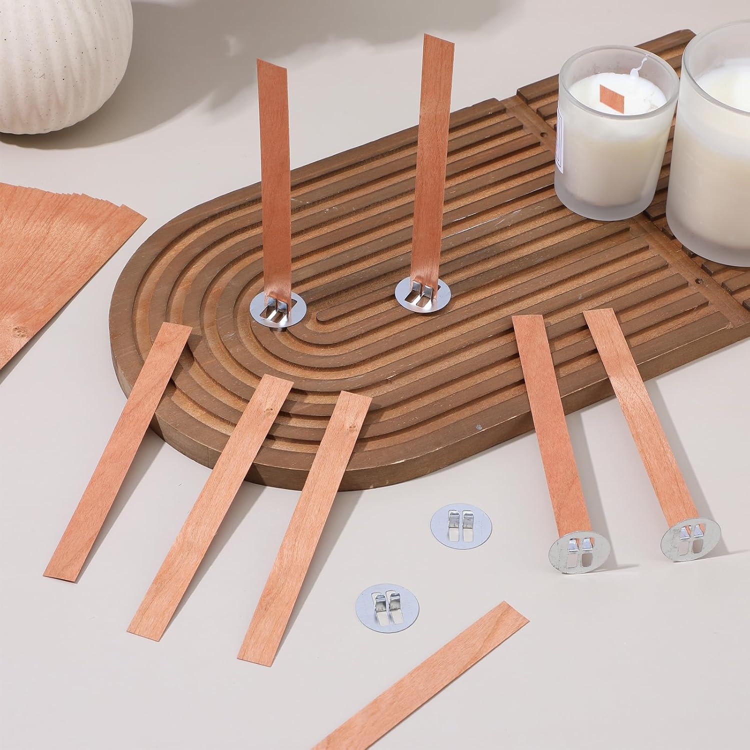 Candle Warning Label - 60 mèches en bois pour la