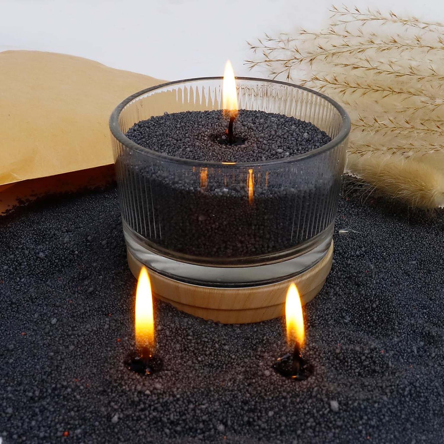 Candle Making Material - Sable noir pour bougies avec mèche,
