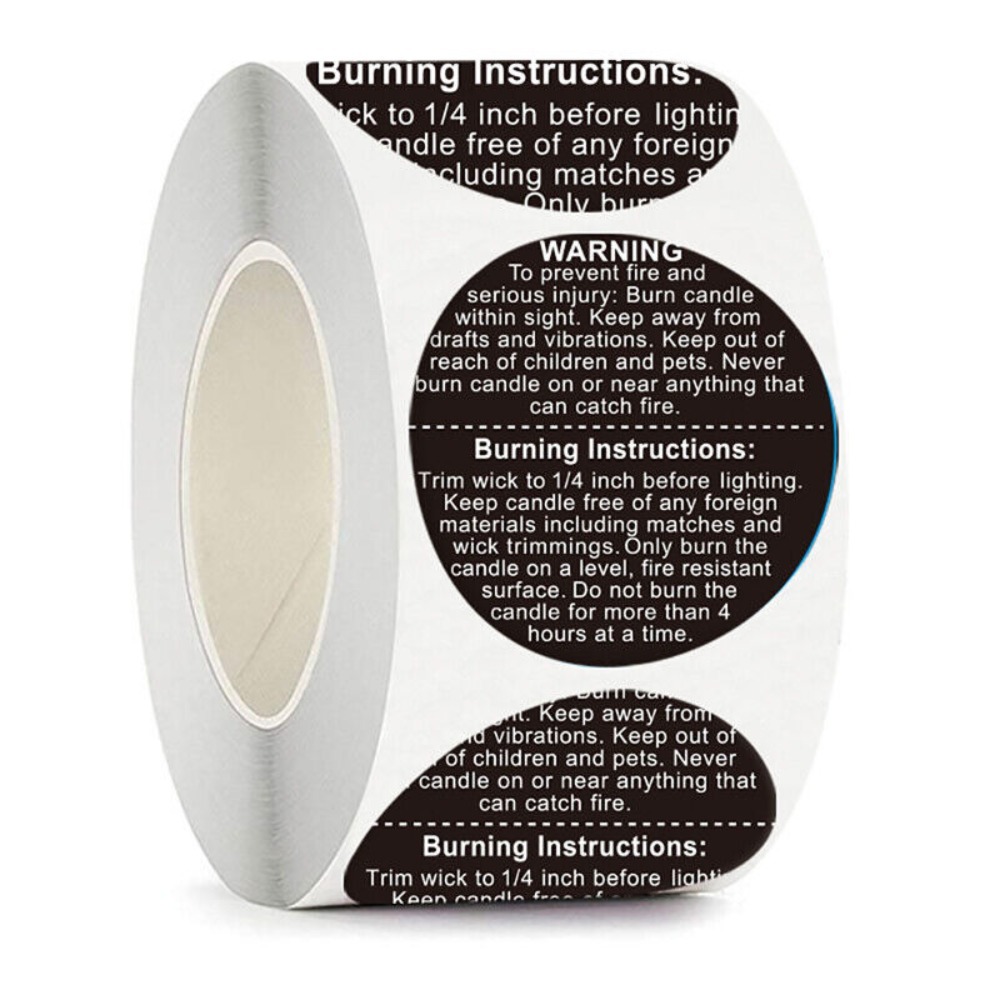 Candle Warning Label - Étiquettes autocollantes pour pots de bougies,