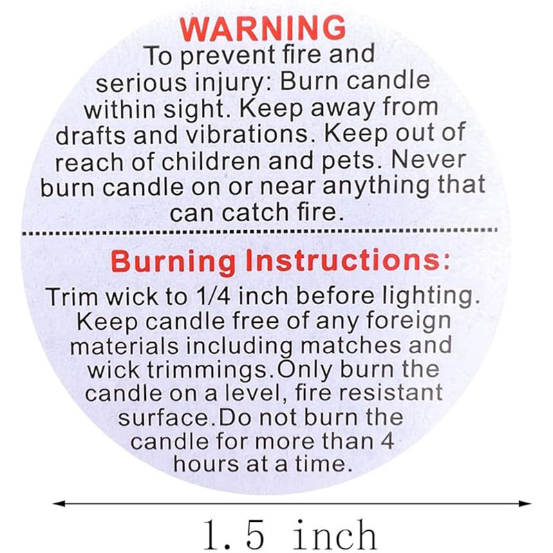 500/1000 pièces étiquettes d'a - Candle Warning Label avis et prix
