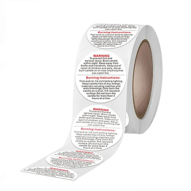 1 rouleau, 500 étiquettes auto - Candle Warning Label avis et prix