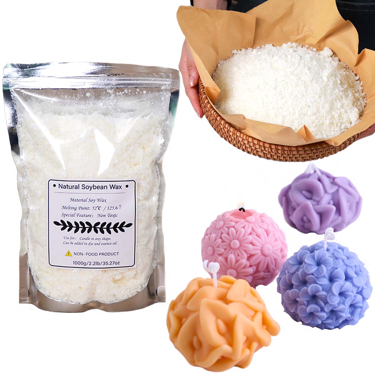 Flocons de cire de soja nature - Candle Making Material avis et prix