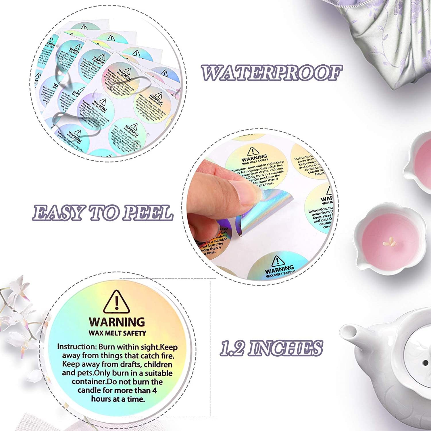 Étiquettes holographiques de s - Candle Warning Label avis et prix