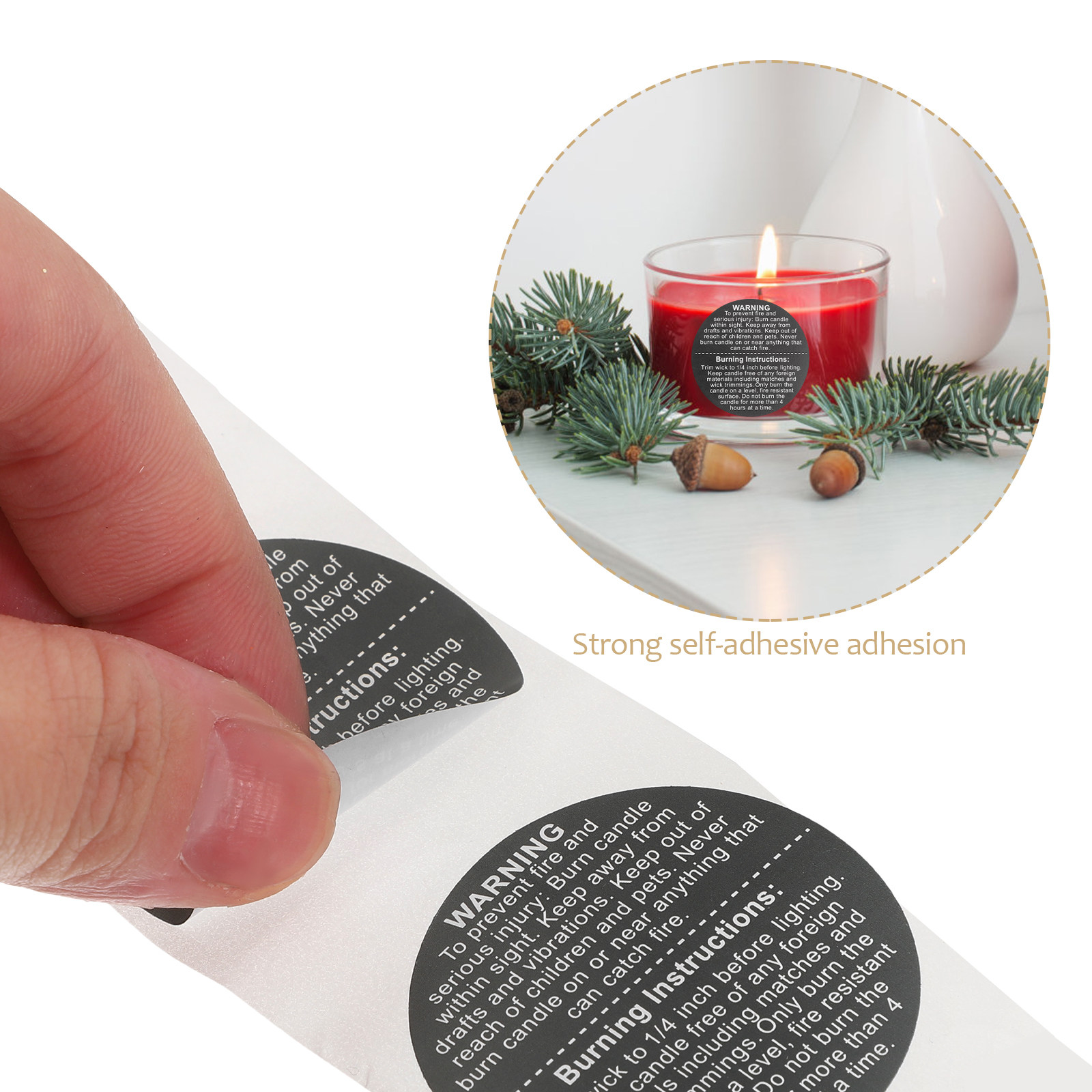 500 autocollants de sécurité p - Candle Warning Label avis et prix