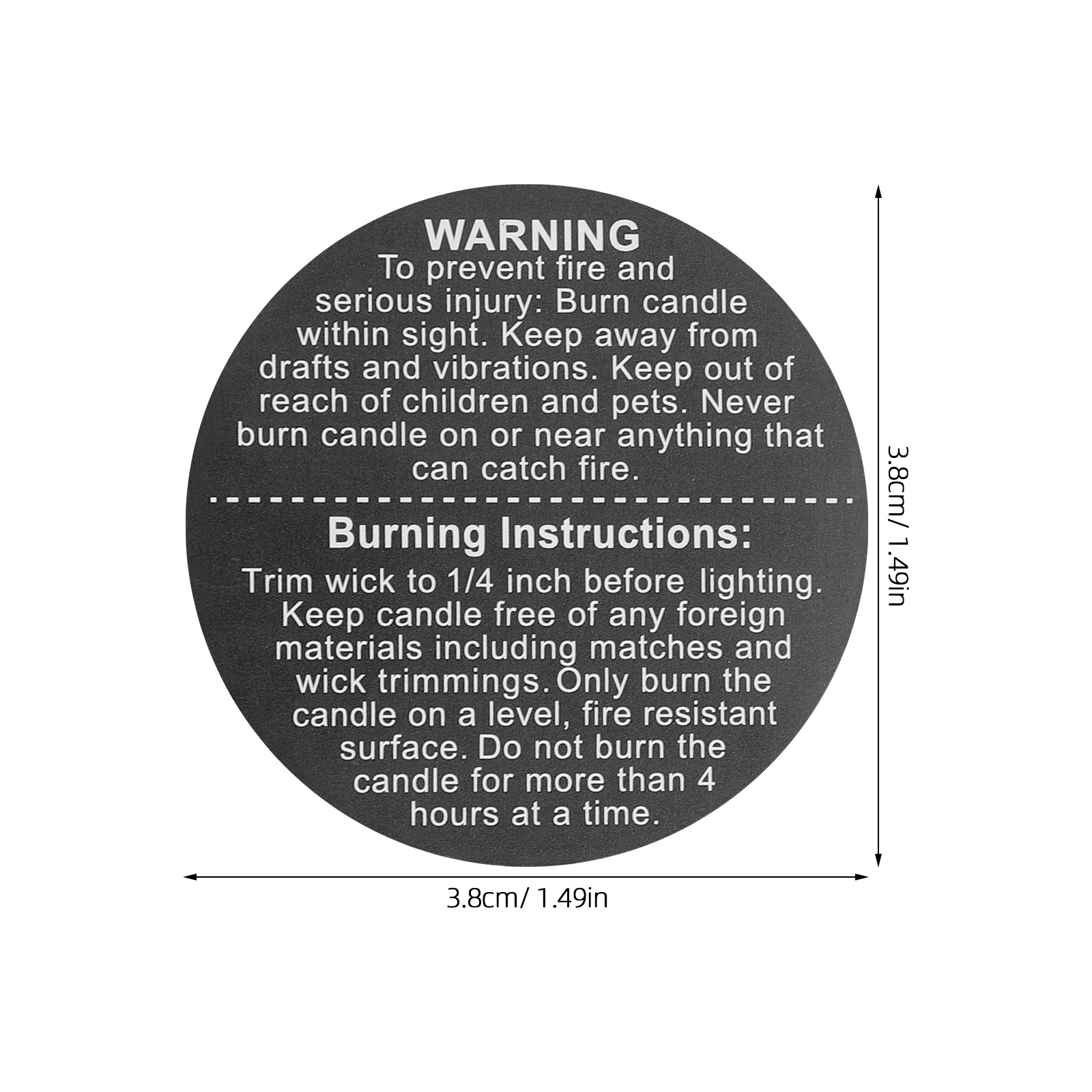 500 autocollants de sécurité p - Candle Warning Label avis et prix
